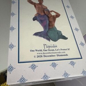 (2/75) Mermen couple december diamonds gift ornament